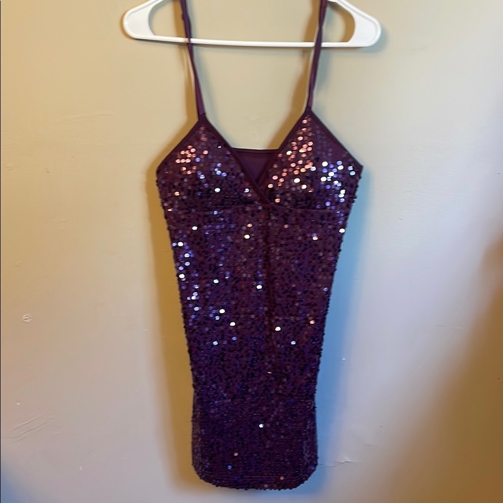 Purple Sequin Spaghetti Strap Dress (Bin M) 5/$50
